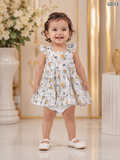 Baby Girls Floral Tiered Ruffle Dress & Bloomer Set-GD13