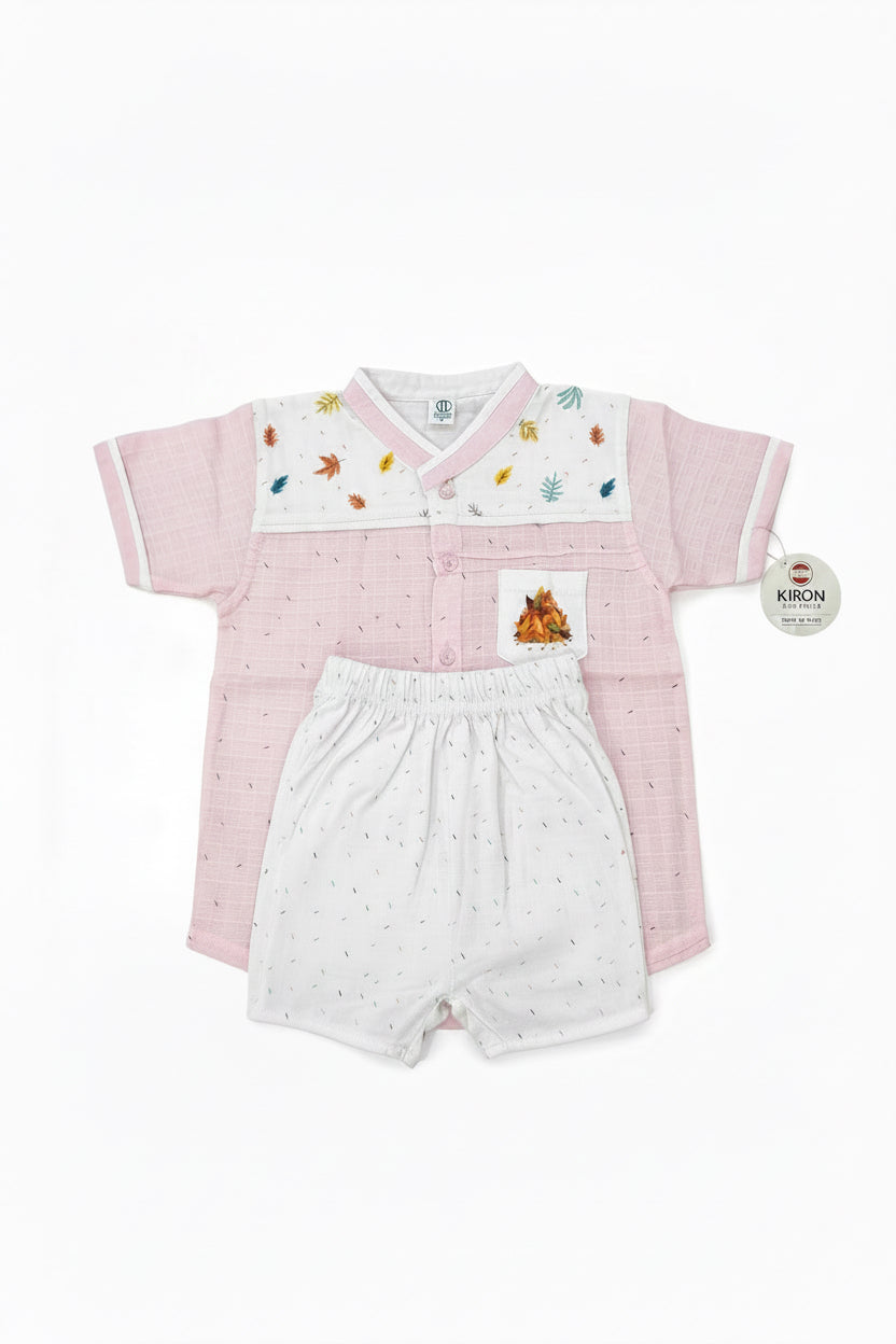 Baby Summer Leaf Print Shirt & Shorts 081