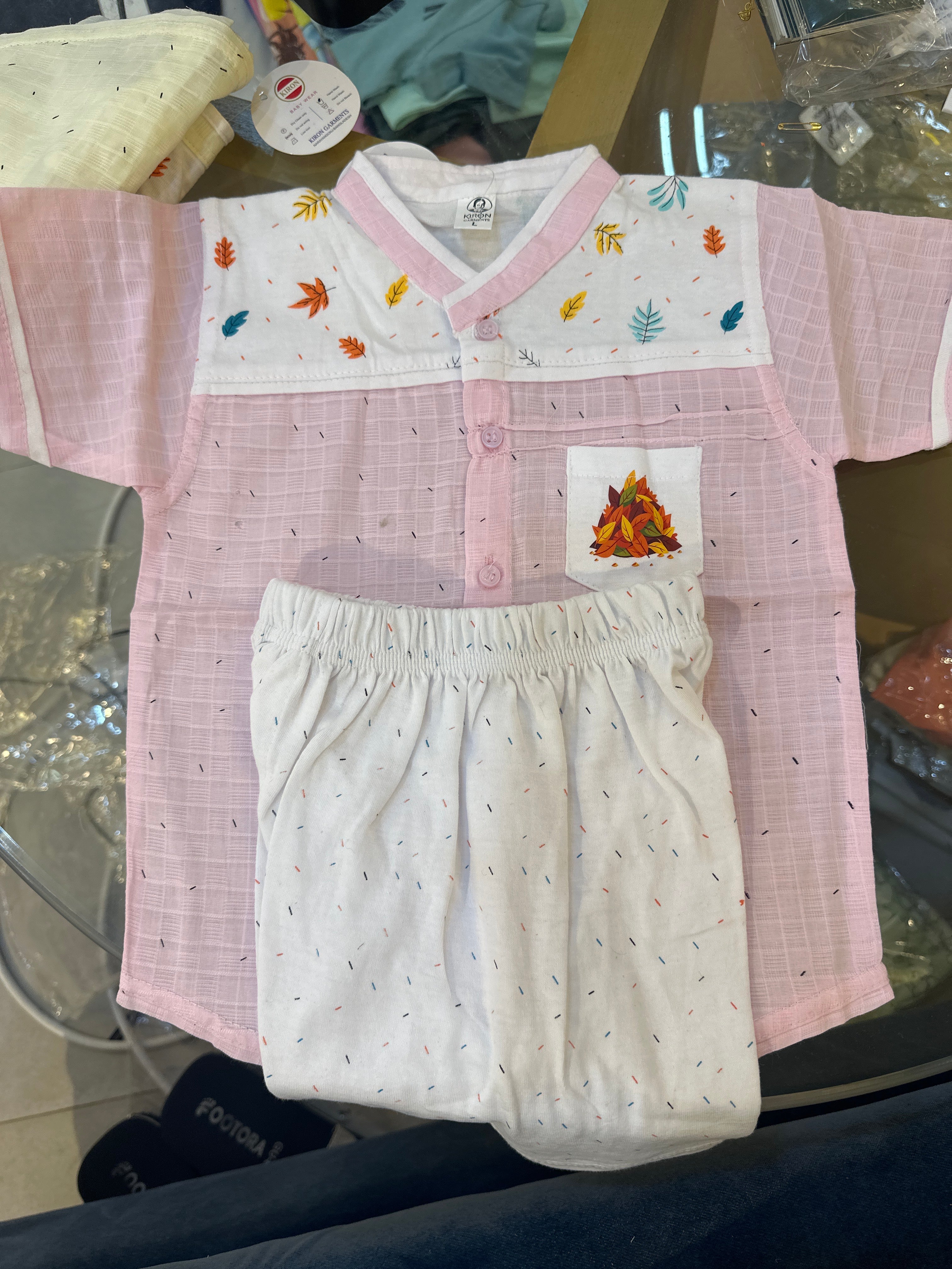 Baby Summer Leaf Print Shirt & Shorts 081