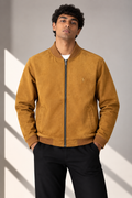 Men’s Premium Full-Zip Bomber Jacket – Camel Brown