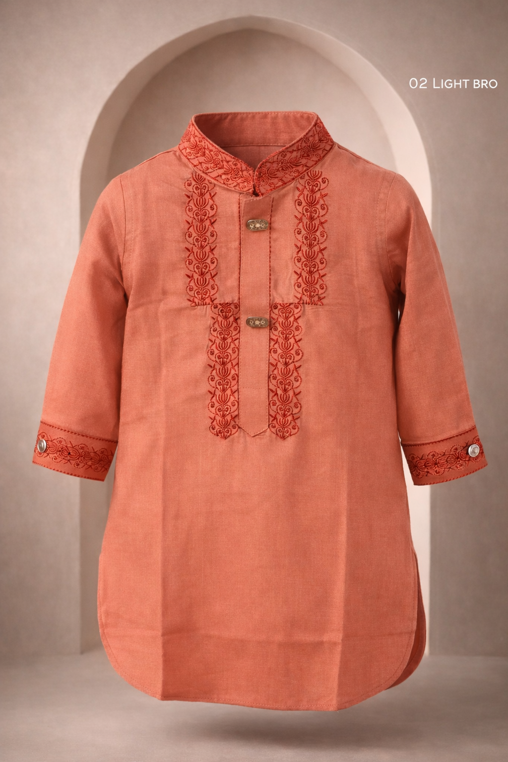 GATSBY BABY Premium Panjabi Set Embroidery 02 LIGHT BRO