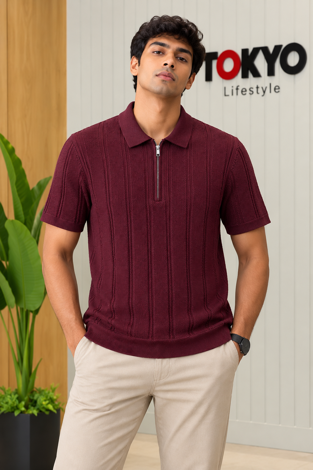 GATSBY Mans Polo T-shirt _Celio 1906 MAROON
