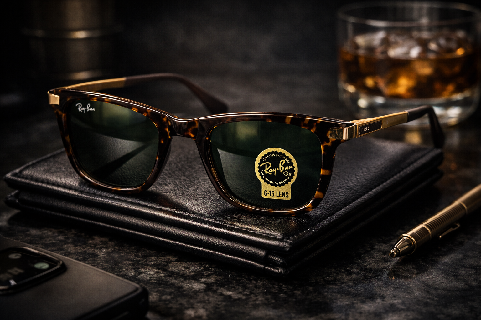 R-B Classic Wayfarer Style Sunglasses bkon891