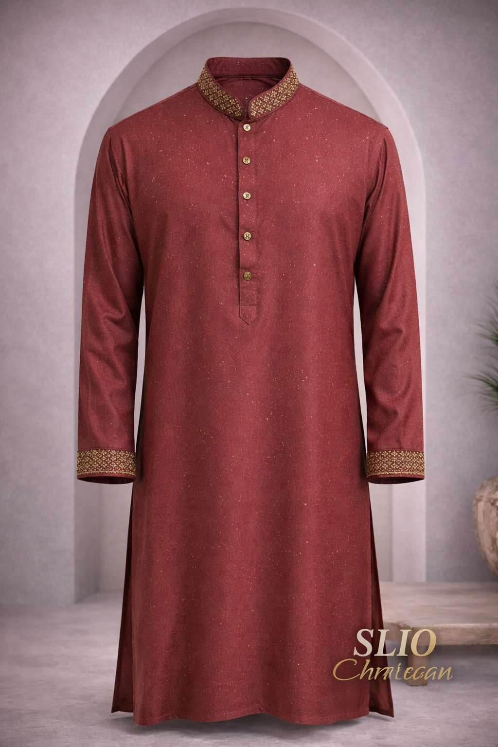 Gatsby Mens Father panjabi Maroon SL10