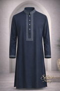 Gatsby Mens Father panjabi Navy SL20
