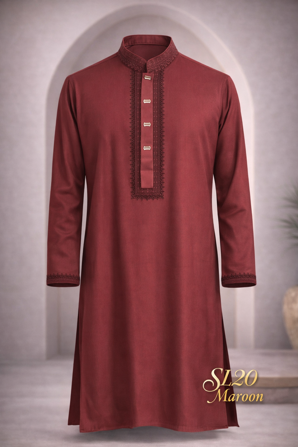 Gatsby Mens Father panjabi Maroon SL20