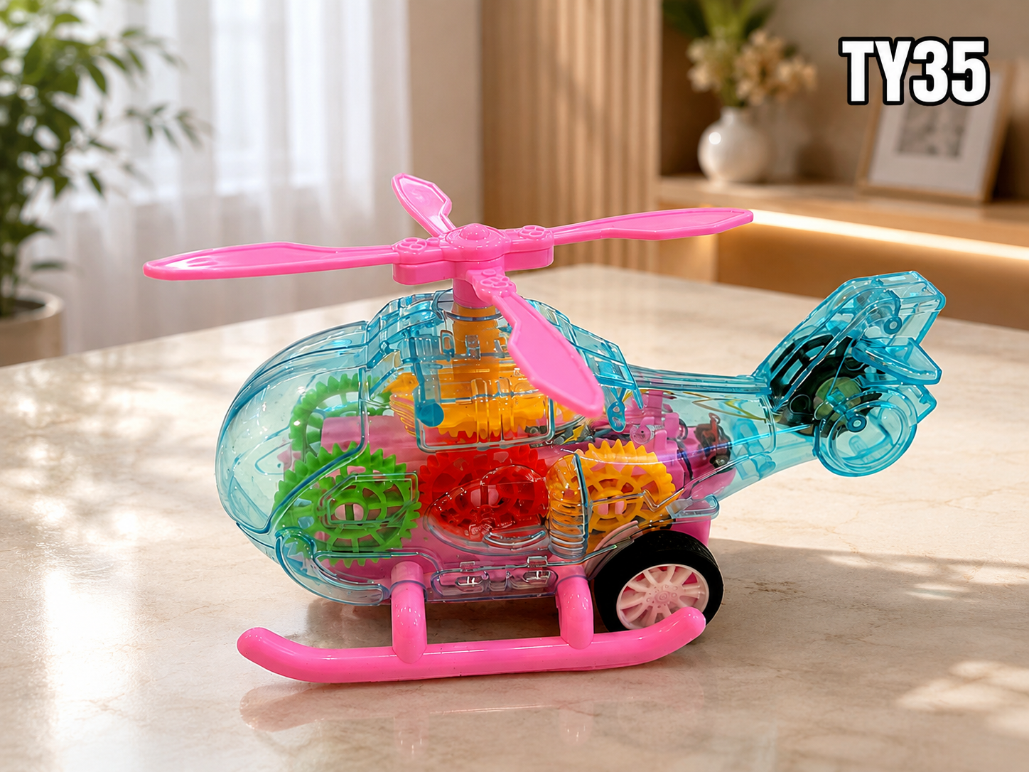Kids Transparent Gear Helicopter Toy – TY35