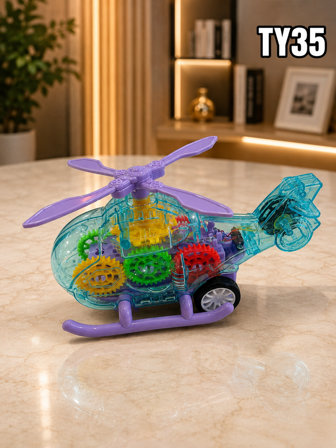 Kids Transparent Gear Helicopter Toy – TY35