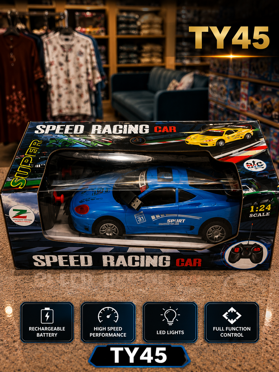 Rechargeable High-Speed Remote Control Racing Car – TY45