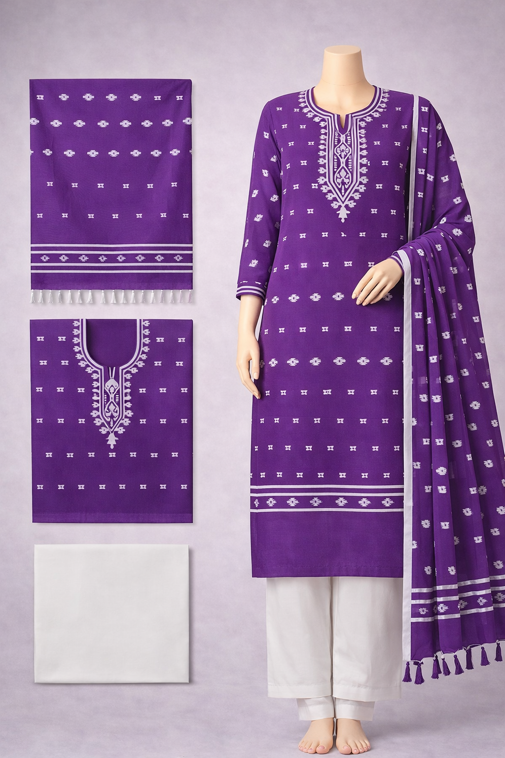 Half Silk Three Piece-C48