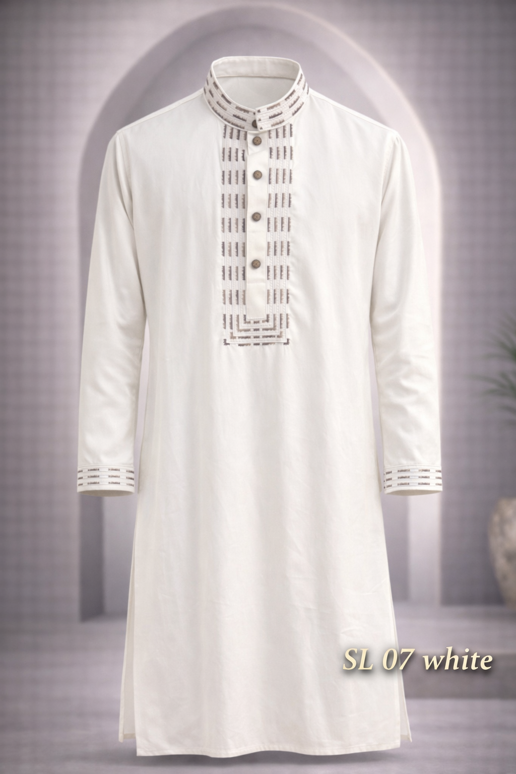 Gatsby Mens panjabi SL07 WHITE