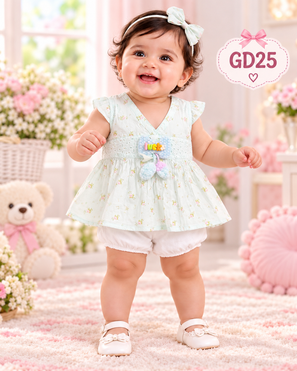 Premium Baby Girls Floral Top & Bloomer Set-GD25