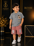 Boys’ Premium Graphic Polo T-Shirt & Shorts Set – BO101