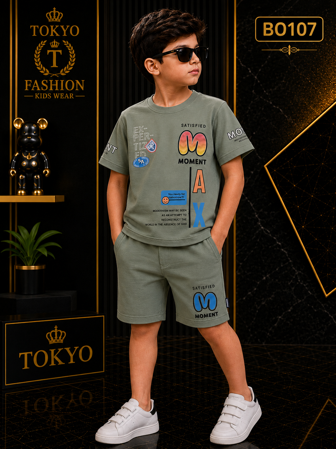 Boys’ Premium Graphic T-Shirt & Shorts Set – BO107