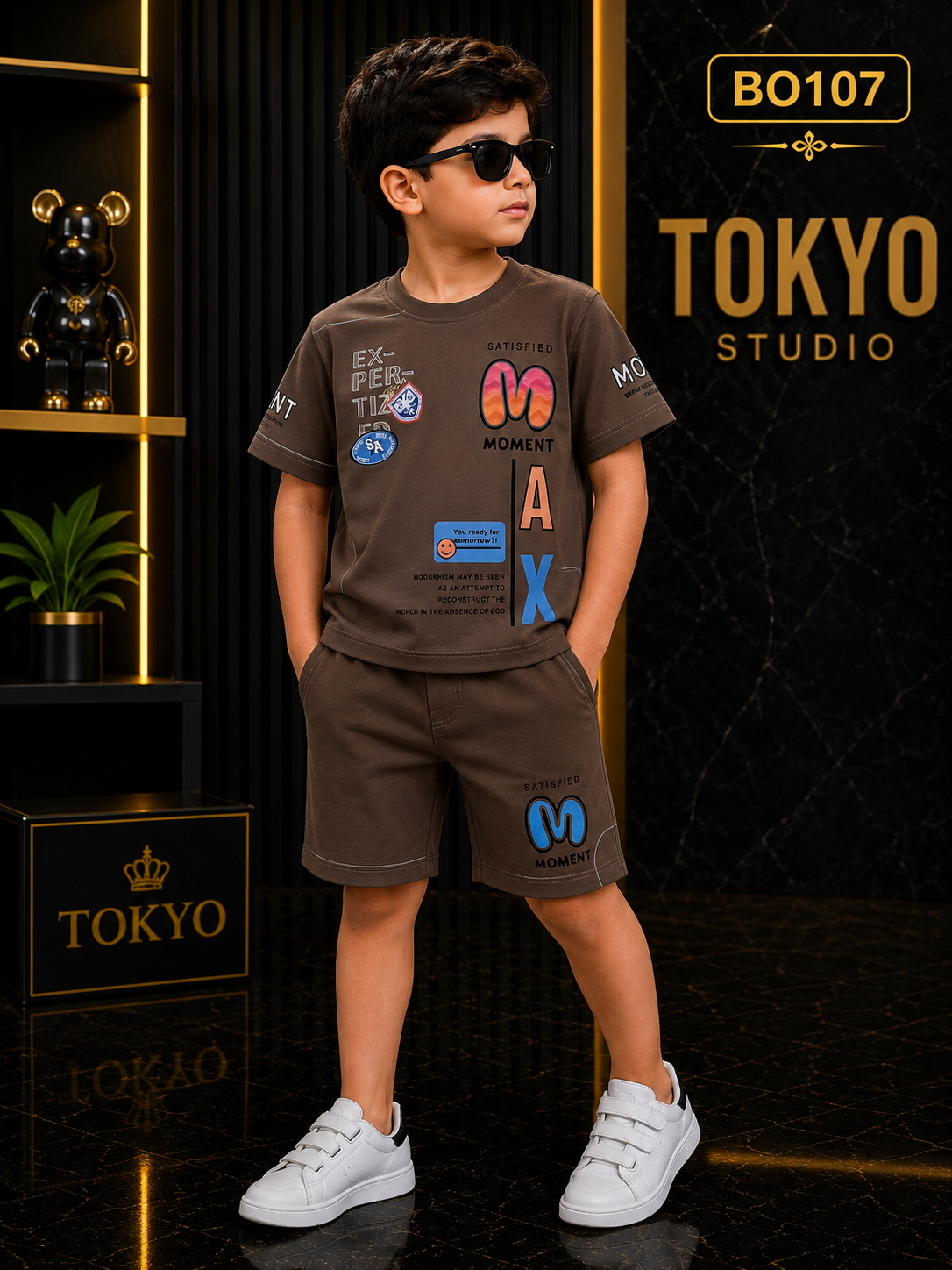Boys’ Premium Graphic T-Shirt & Shorts Set – BO107