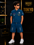 Boys’ Premium Graphic Polo T-Shirt & Shorts Set – BO112