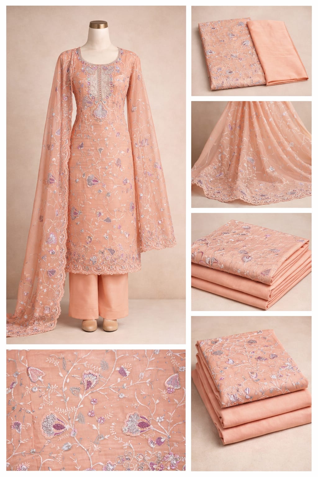 Premium Embroidered Organza Salwar Kameez 1016