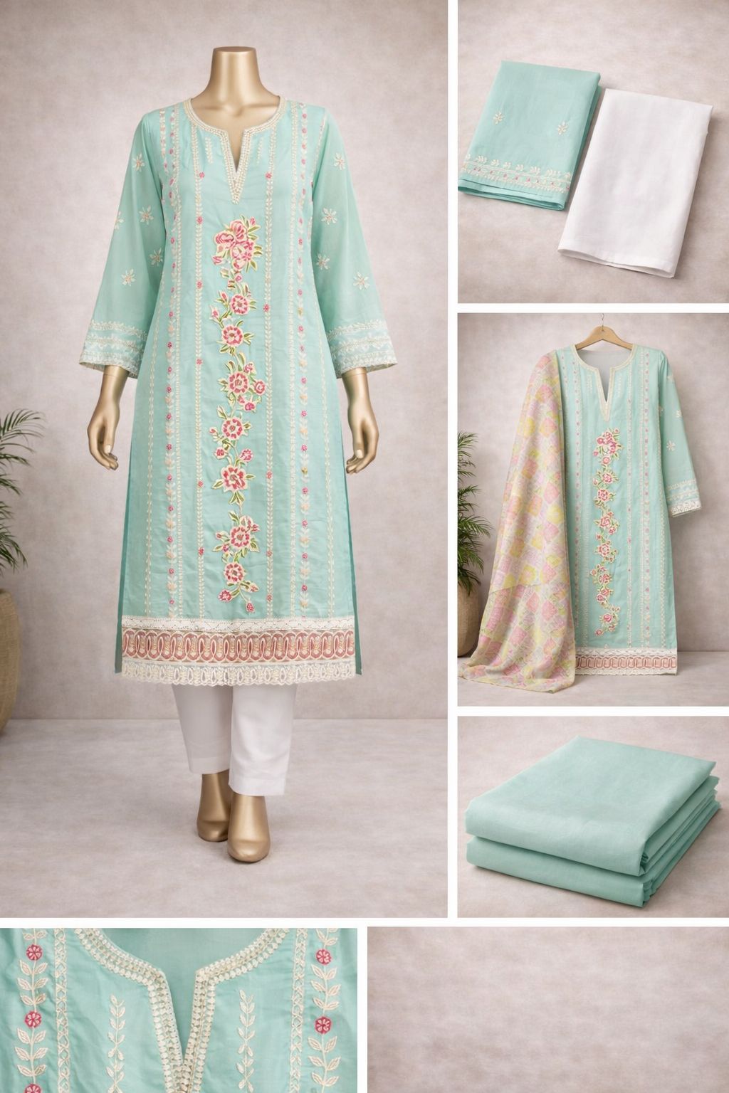 Embroidered 3-Piece Salwar Kameez Set 1024