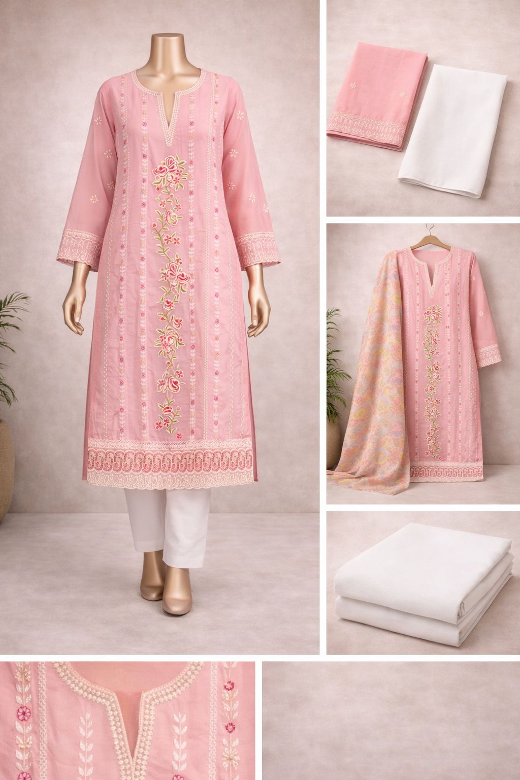 Embroidered 3-Piece Salwar Kameez Set 1022