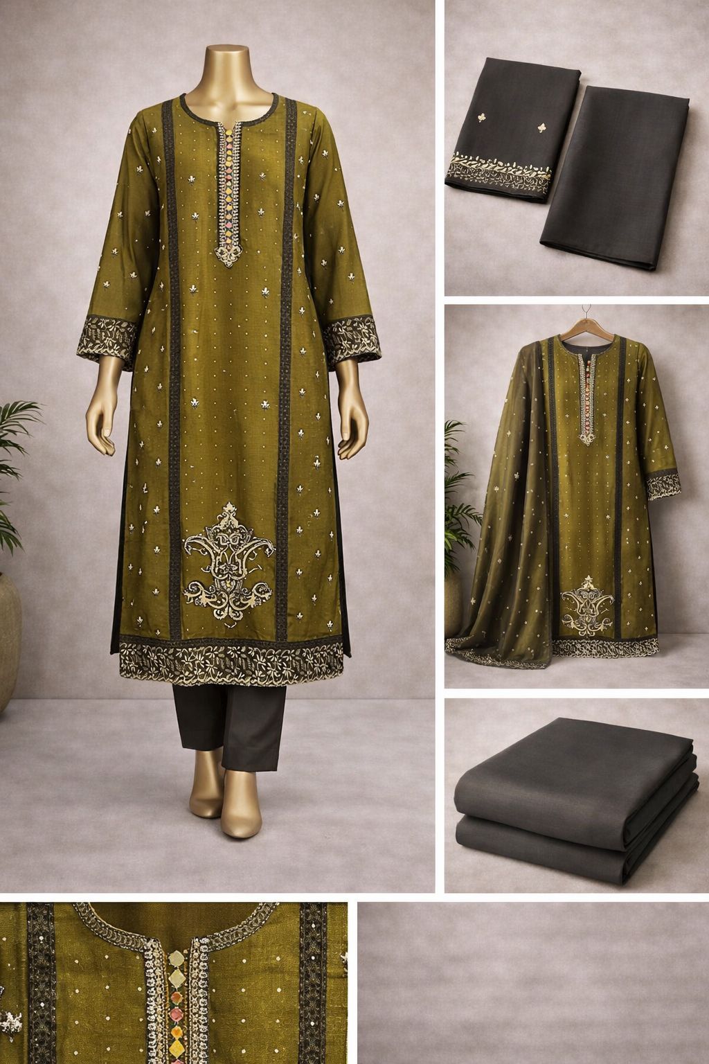 Stone work embroidered salwar kameez set 1029