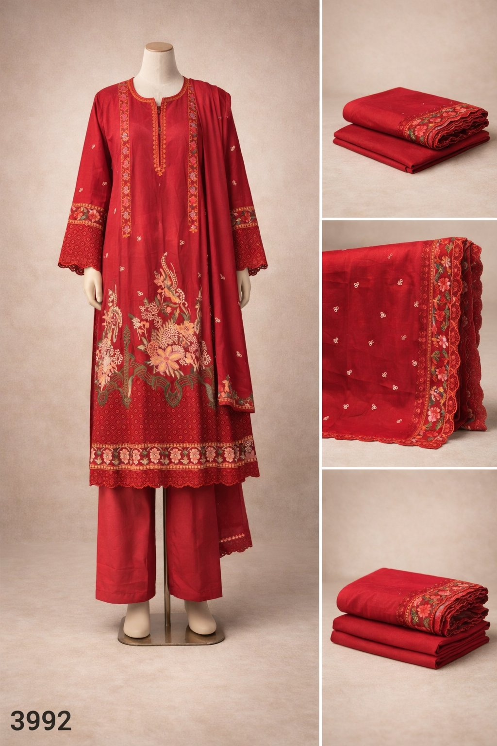 Elegant Embroidered three piece 1041