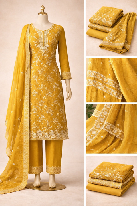Embroidered Unstitched Salwar Kameez -1076