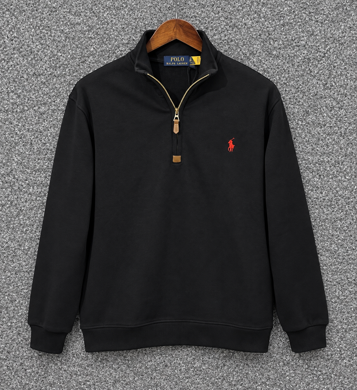 Premium Half Zip Pullover Jacket Black HZ01