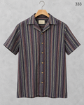 Premium Cuban Collar Bamboo Stripe Shirt GCST 333
