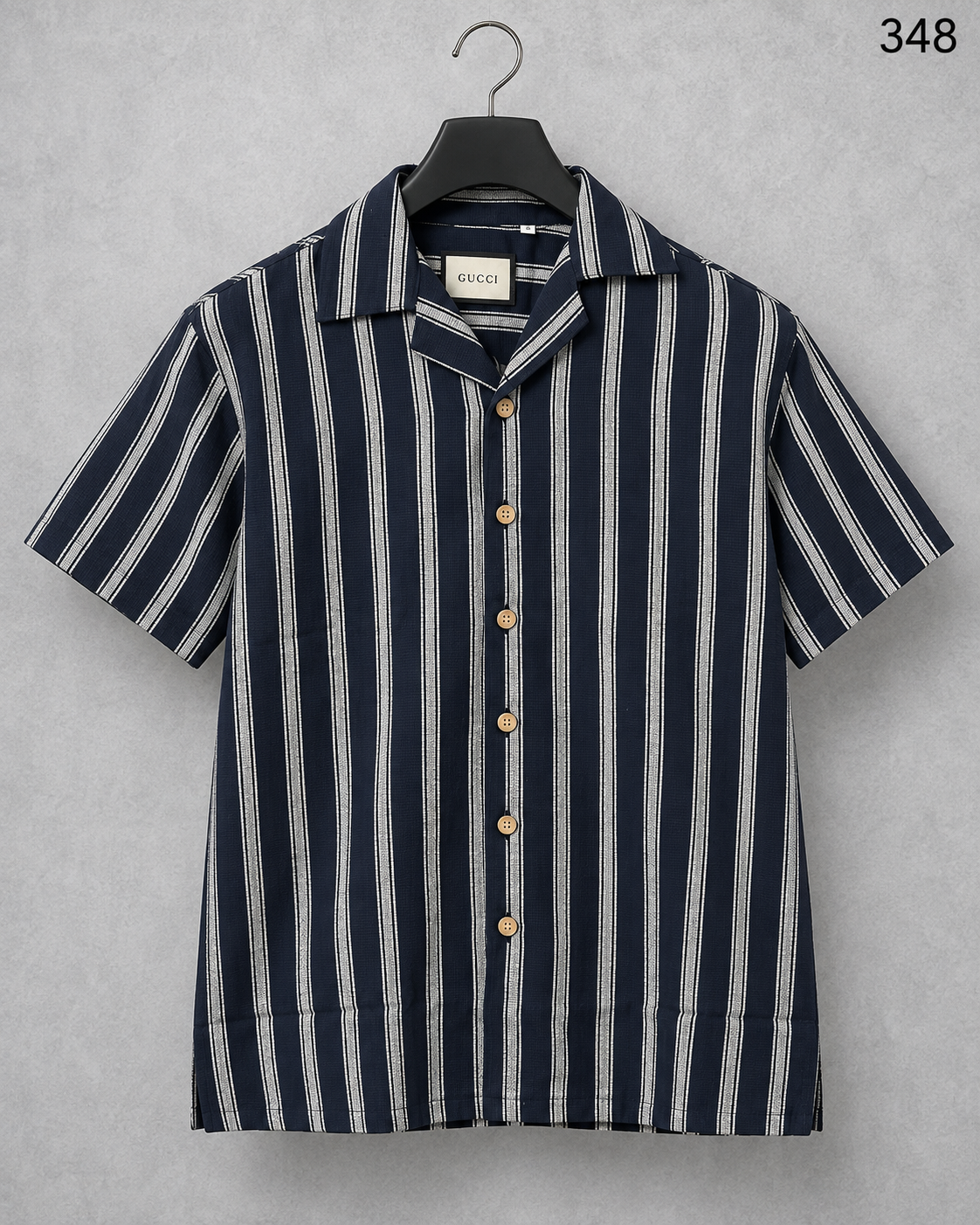 Premium Cuban Collar Bamboo Stripe Shirt GCST 348