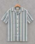 Premium Cuban Collar Bamboo Stripe Shirt GCST 406