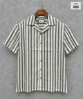 Premium Cuban Collar Bamboo Stripe Shirt GCST 389