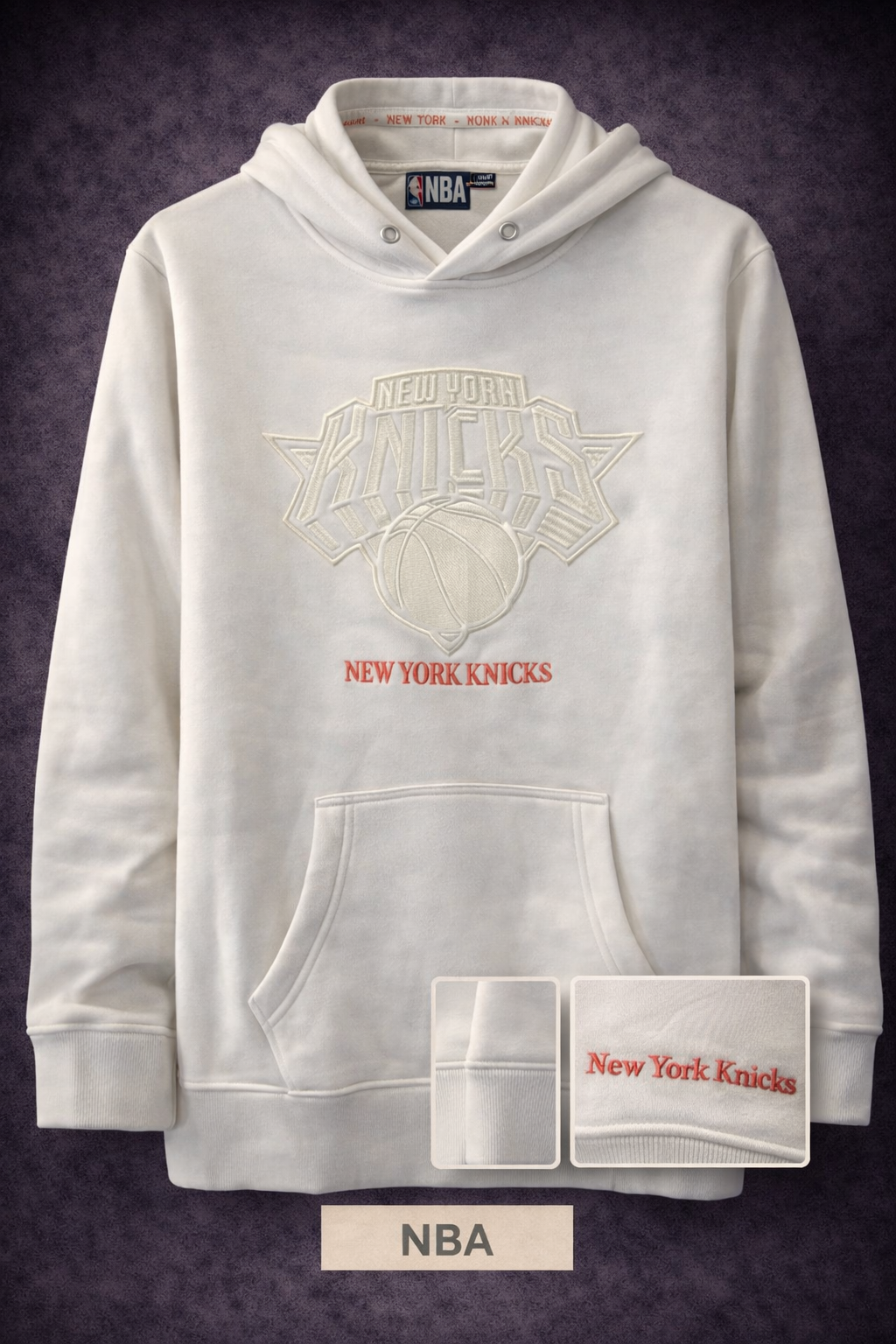 GATSBY Premium Embossed Hoodie White NBA
