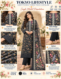 Premium Floral Printed Unready Three-Piece C573
