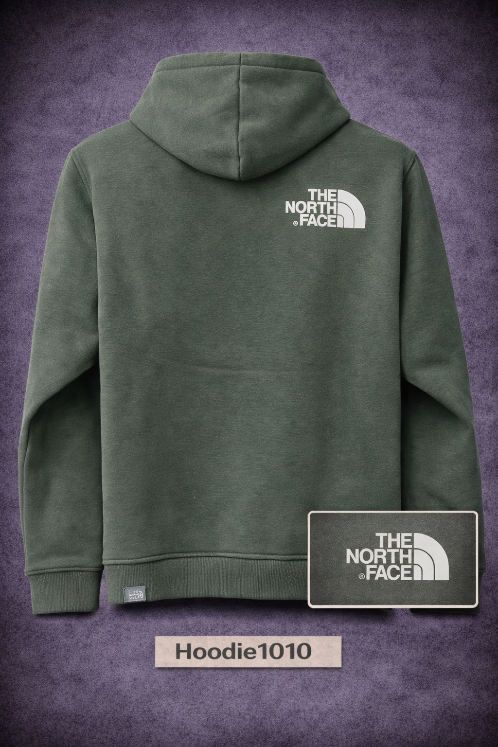 Mens Olive Green Graphic Pullover Hoodie 1010