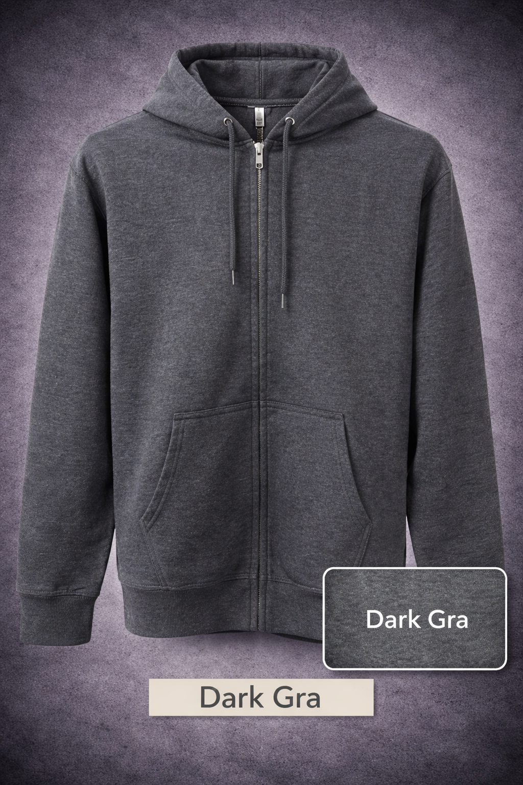 GATSBY Mans Hoodie (Full Zipper) Atc Dark Gra