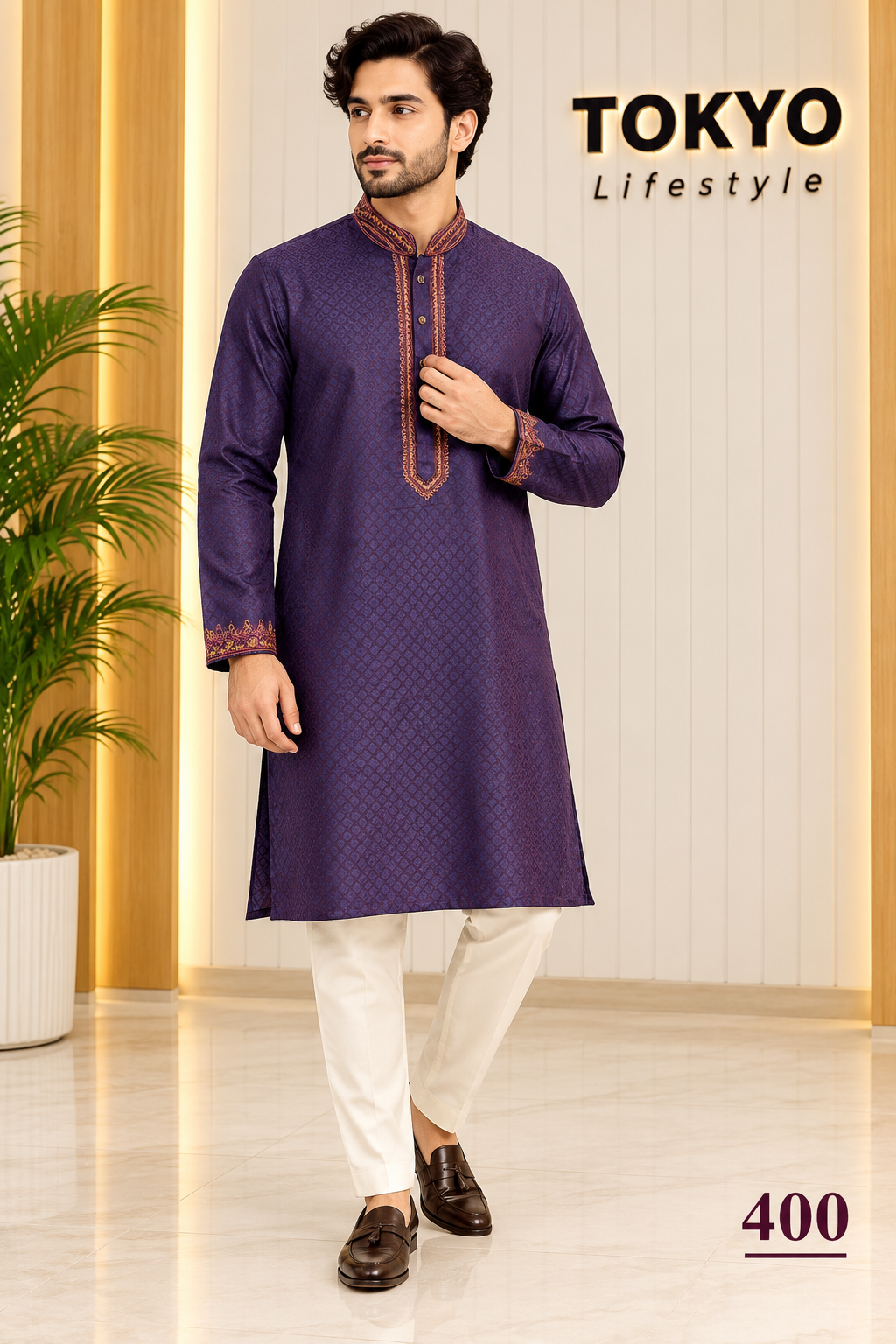 Luxury embroidery Panjabi with premium finish 400