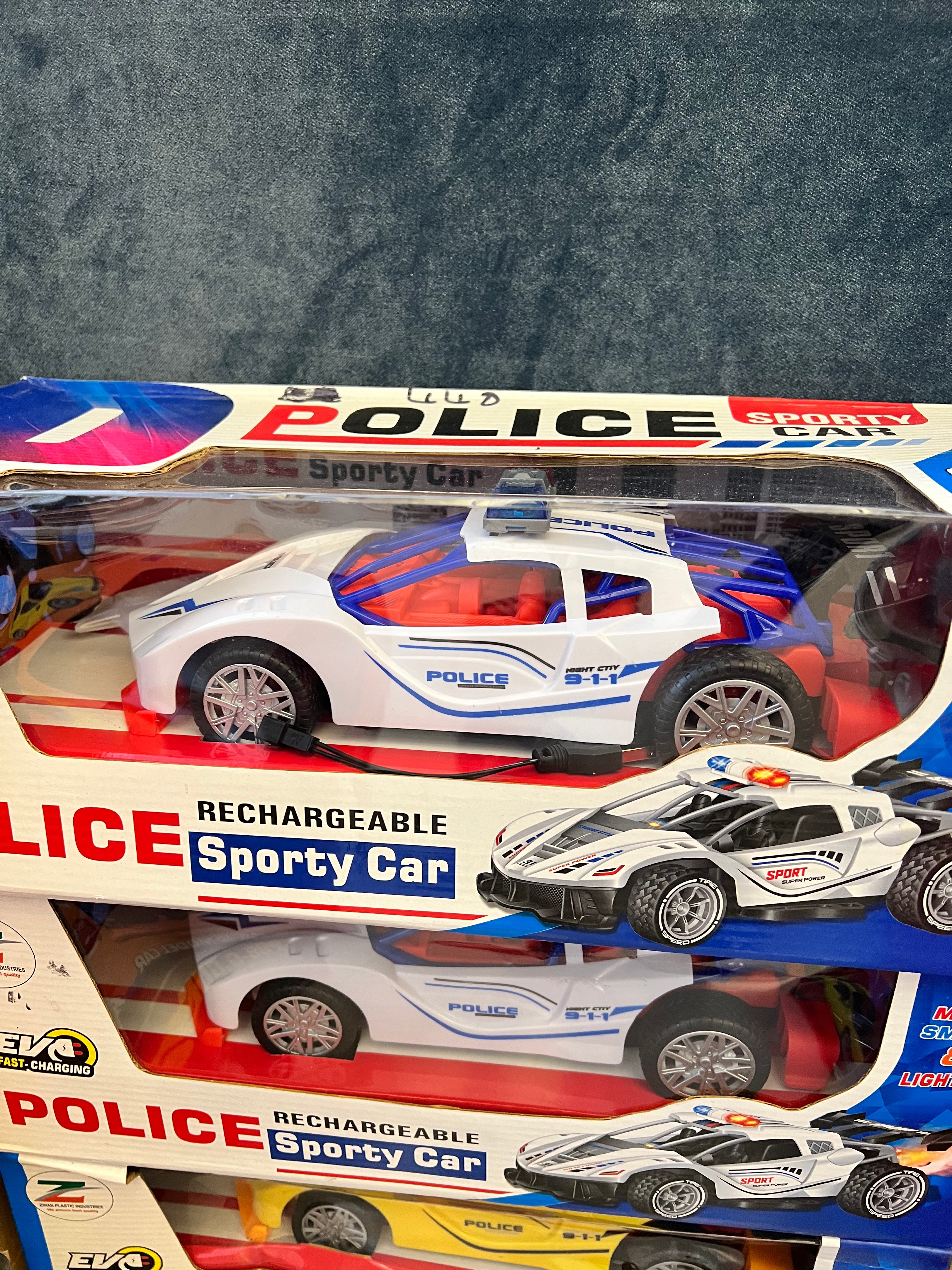 Police Sporty Car-White/Yellow