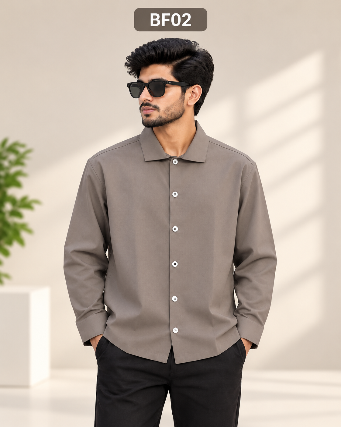 Mens Premium Boxy Fit Long Sleeve Shirt BF02