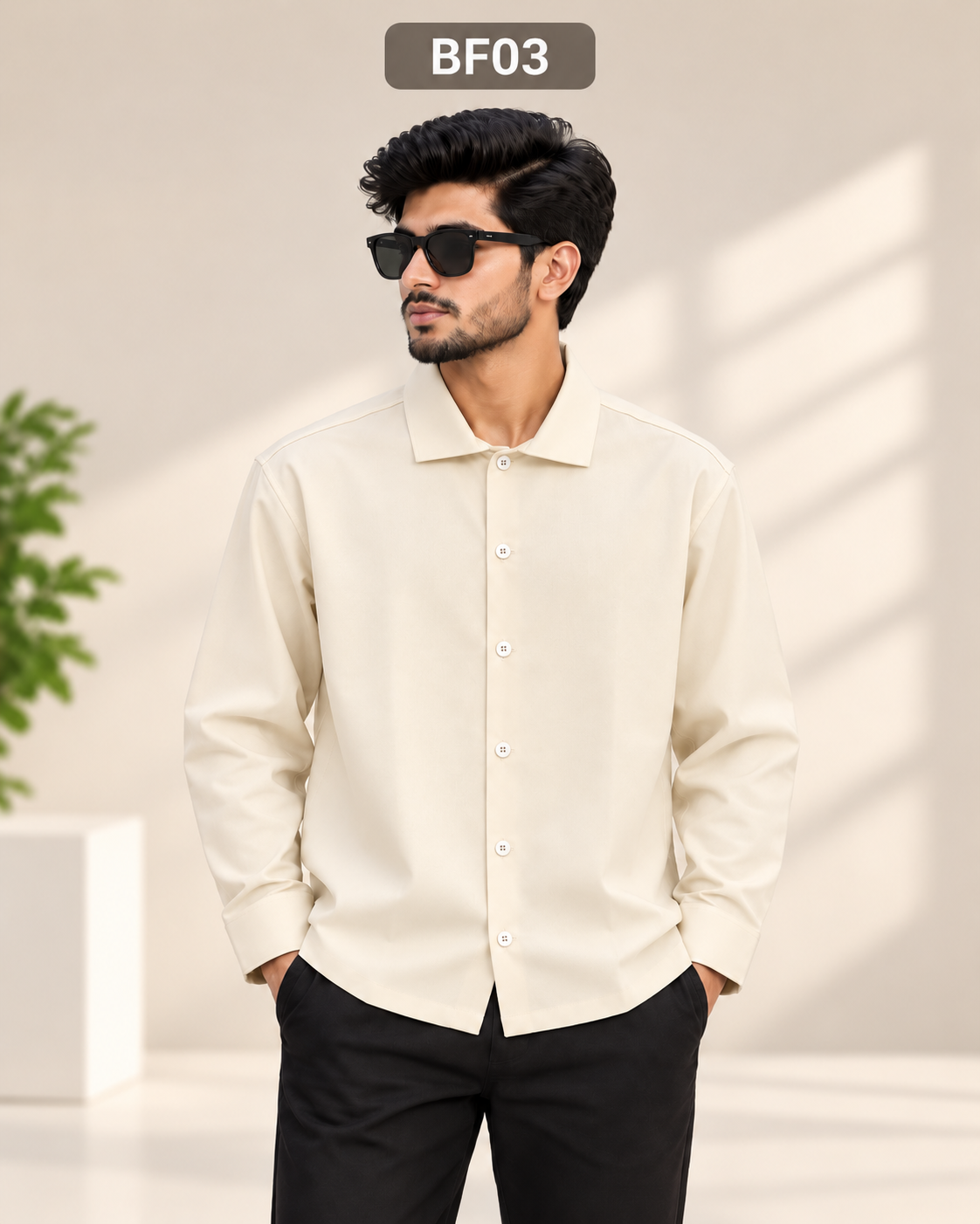 Mens Premium Boxy Fit Long Sleeve Shirt BF03