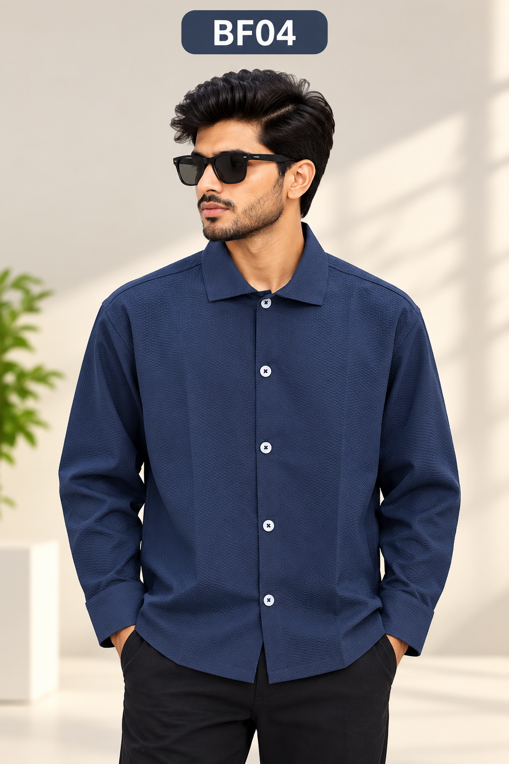 Mens Premium Boxy Fit Long Sleeve Shirt BF04