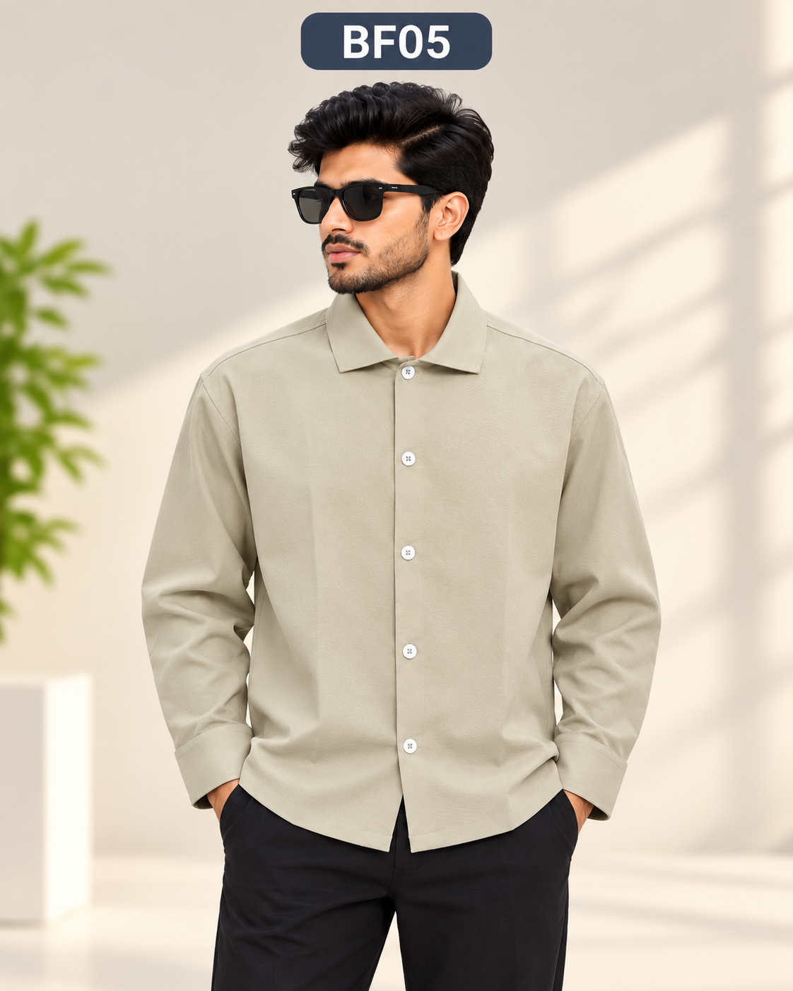 Mens Premium Boxy Fit Long Sleeve Shirt BF05