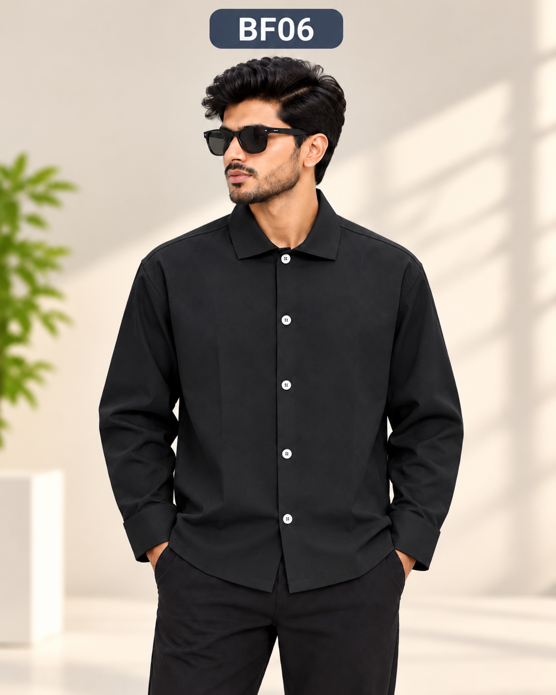 Mens Premium Boxy Fit Long Sleeve Shirt BF06