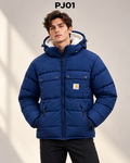 Men’s Premium Puffer Jacket with Utility Pockets – Navy Blue PJ01