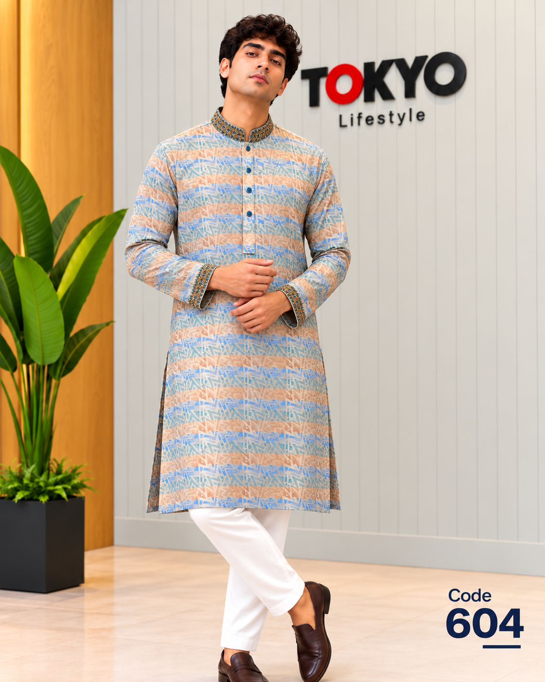 Luxury embroidery Panjabi with premium finish 604