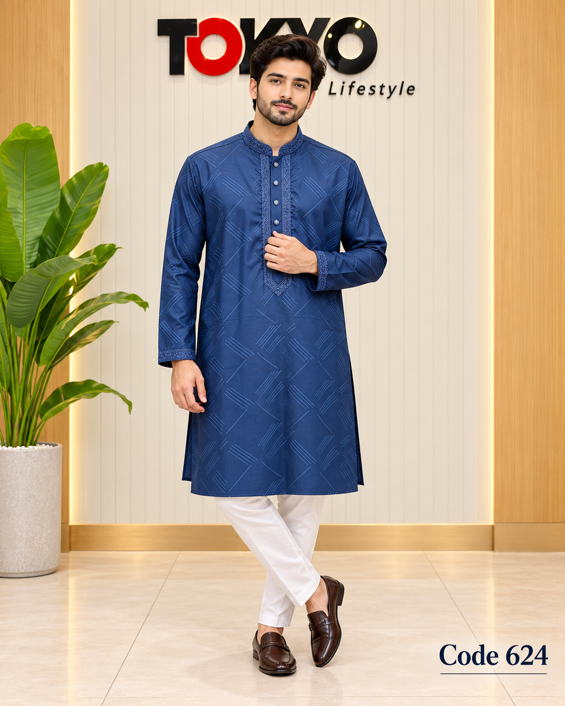 Luxury embroidery Panjabi with premium finish 624