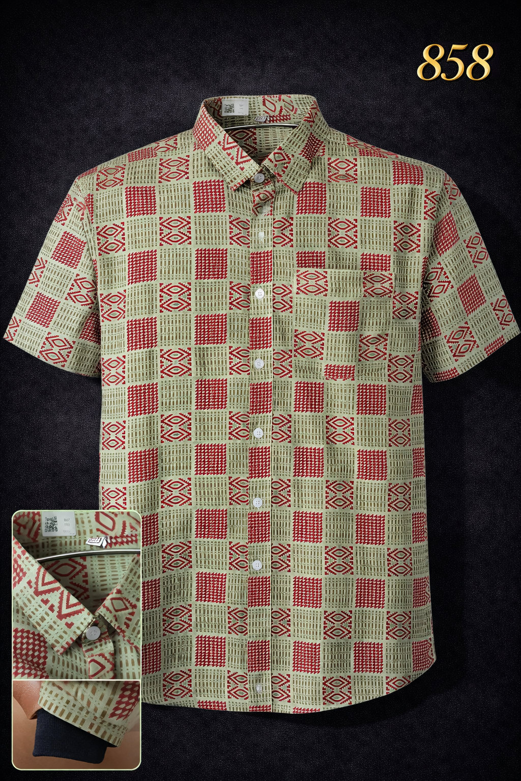 Premium Printed Short Sleeve Shirt 858
