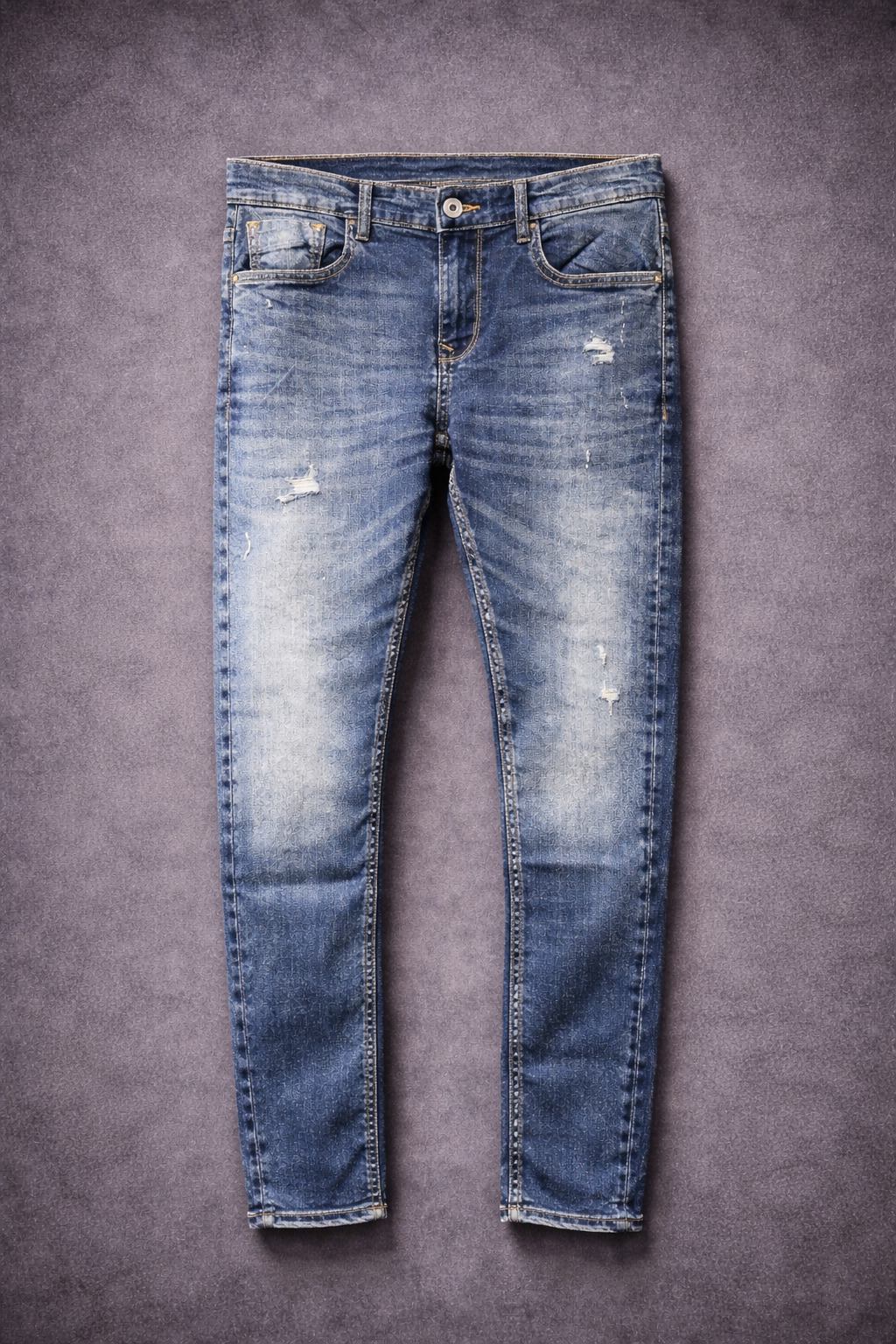 Rookies Denim Tapered Ankle-Length Stretch Jeans - Blue RJ6232