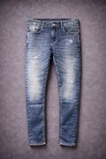 Rookies Denim Tapered Ankle-Length Stretch Jeans - Blue RJ6232