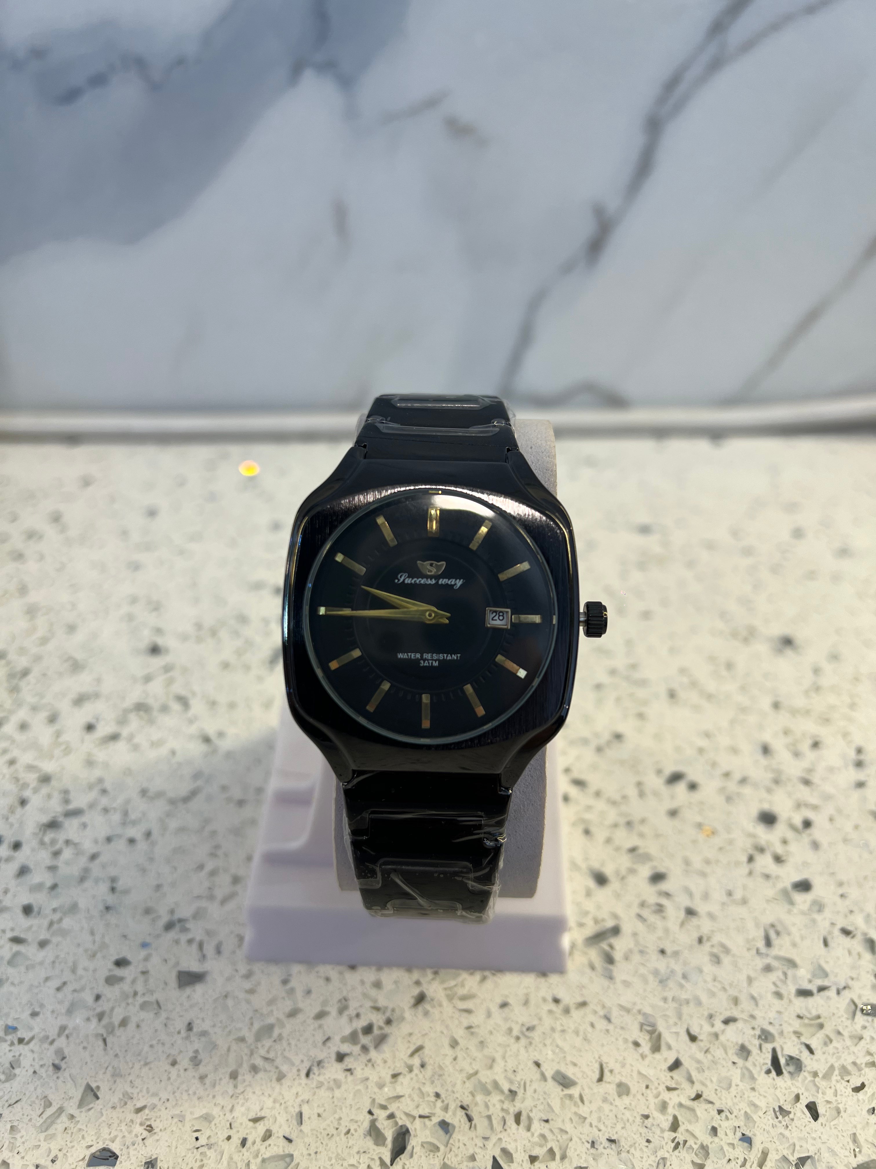 Premium Success Way Black Stainless Steel Watch-W41