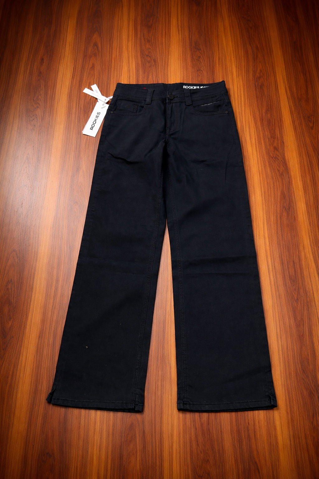 Rookies Mid-Rise Straight Comfort Stretch Jeans -Black RJ5822